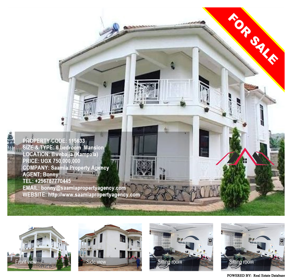 6 bedroom Mansion  for sale in Bwebajja Kampala Uganda, code: 115633