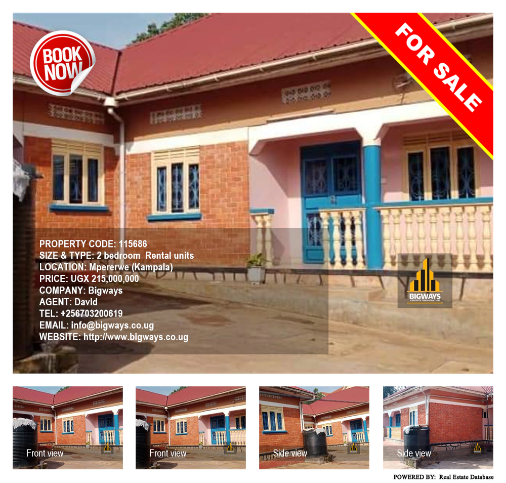 2 bedroom Rental units  for sale in Mpererwe Kampala Uganda, code: 115686