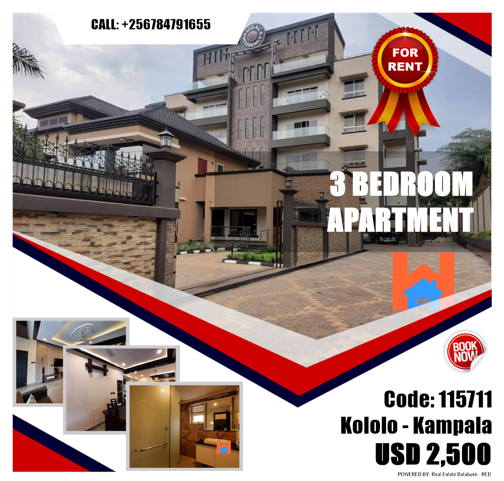3 bedroom Apartment  for rent in Kololo Kampala Uganda, code: 115711