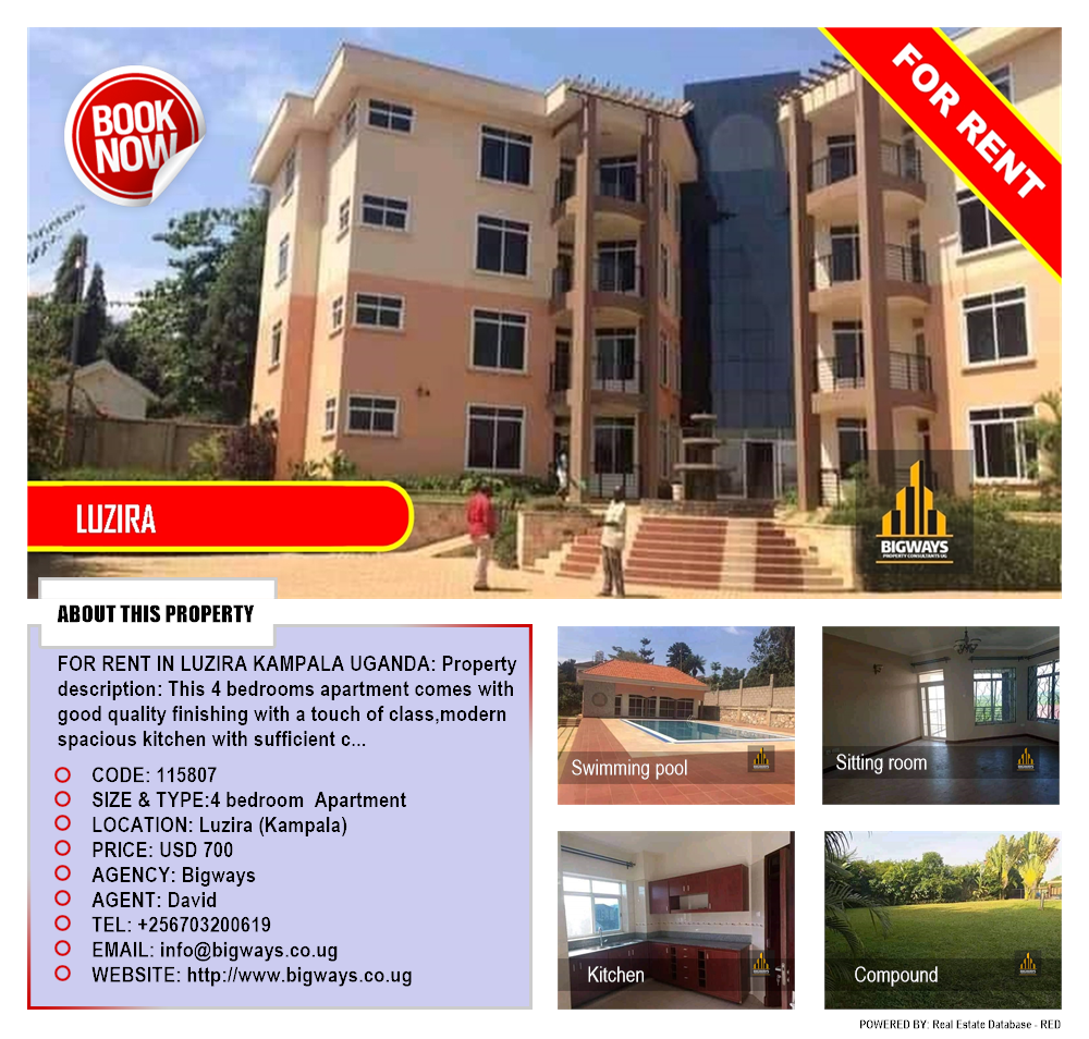 4 bedroom Apartment  for rent in Luzira Kampala Uganda, code: 115807