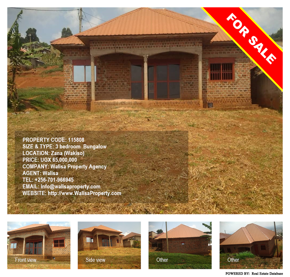 3 bedroom Bungalow  for sale in Zana Wakiso Uganda, code: 115808