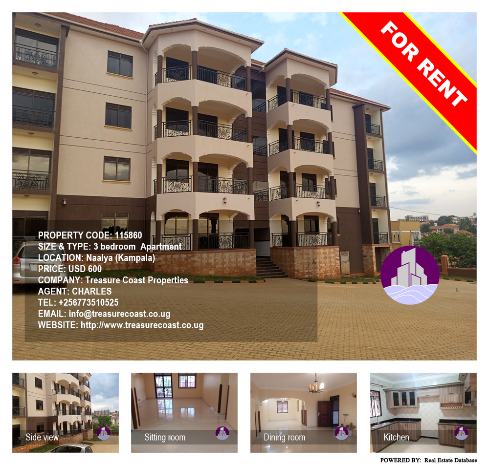3 bedroom Apartment  for rent in Naalya Kampala Uganda, code: 115860