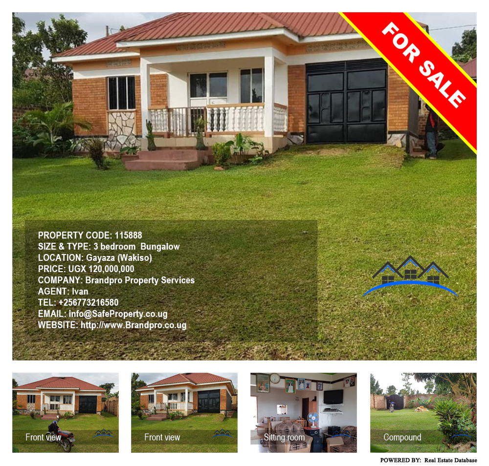 3 bedroom Bungalow  for sale in Gayaza Wakiso Uganda, code: 115888