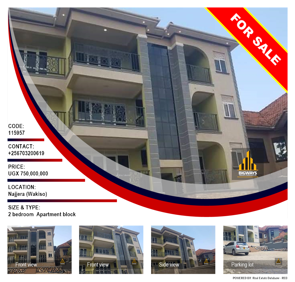 2 bedroom Apartment block  for sale in Najjera Wakiso Uganda, code: 115957