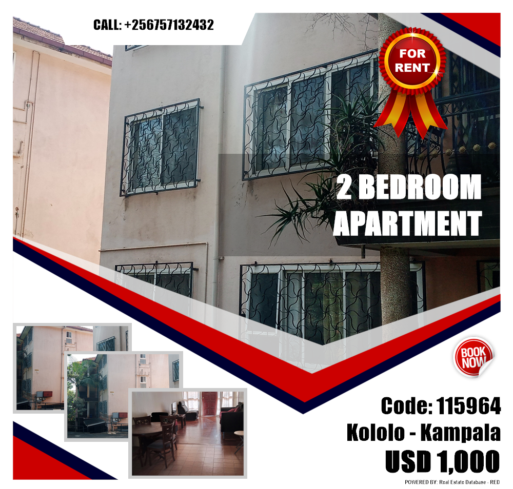 2 bedroom Apartment  for rent in Kololo Kampala Uganda, code: 115964