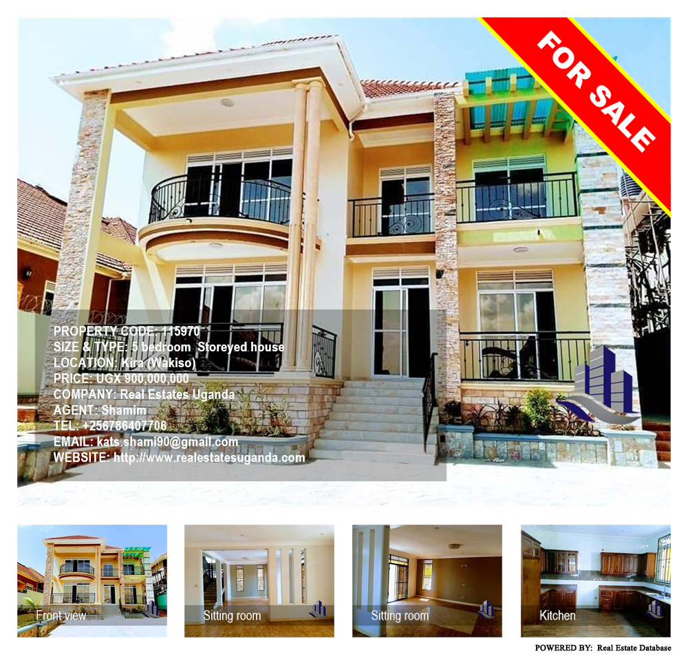 5 bedroom Storeyed house  for sale in Kira Wakiso Uganda, code: 115970