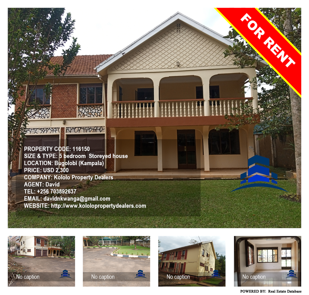 5 bedroom Storeyed house  for rent in Bugoloobi Kampala Uganda, code: 116150