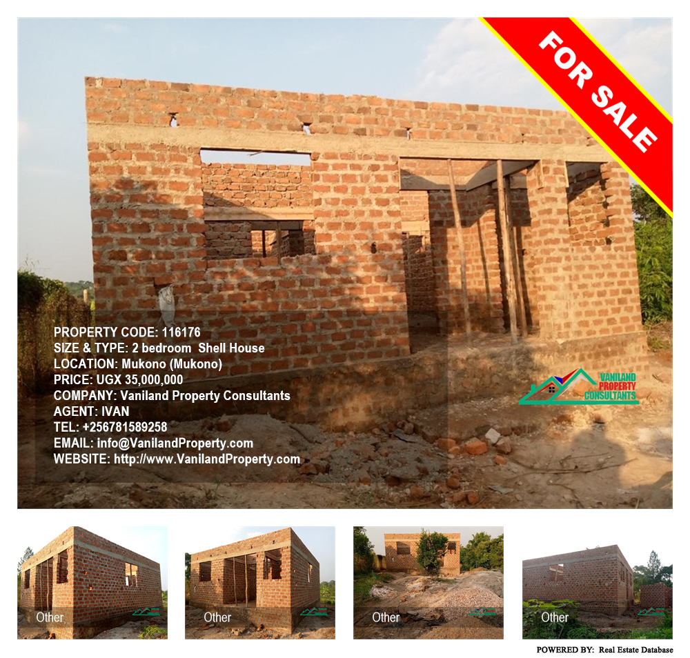 2 bedroom Shell House  for sale in Mukono Mukono Uganda, code: 116176