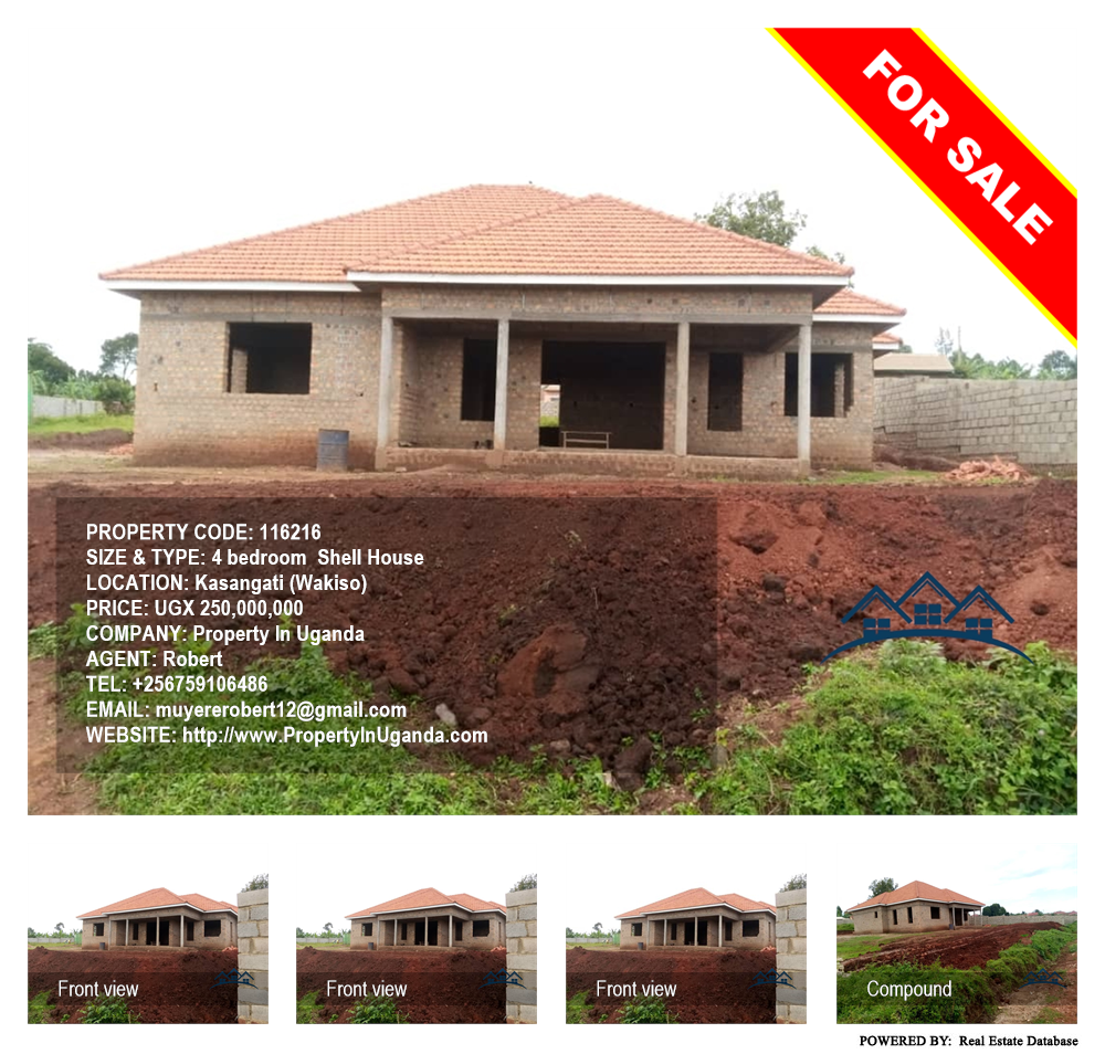 4 bedroom Shell House  for sale in Kasangati Wakiso Uganda, code: 116216