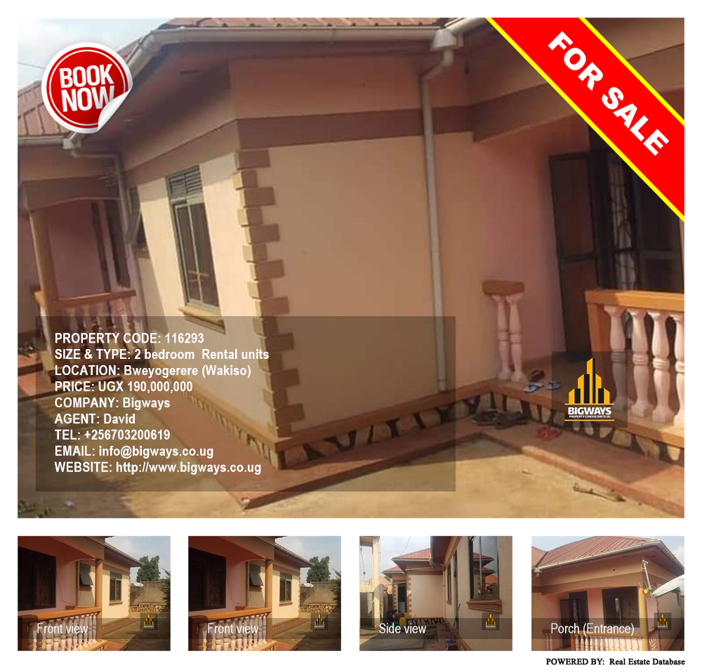 2 bedroom Rental units  for sale in Bweyogerere Wakiso Uganda, code: 116293