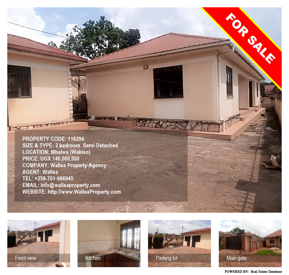 2 bedroom Semi Detached  for sale in Mbalwa Wakiso Uganda, code: 116294