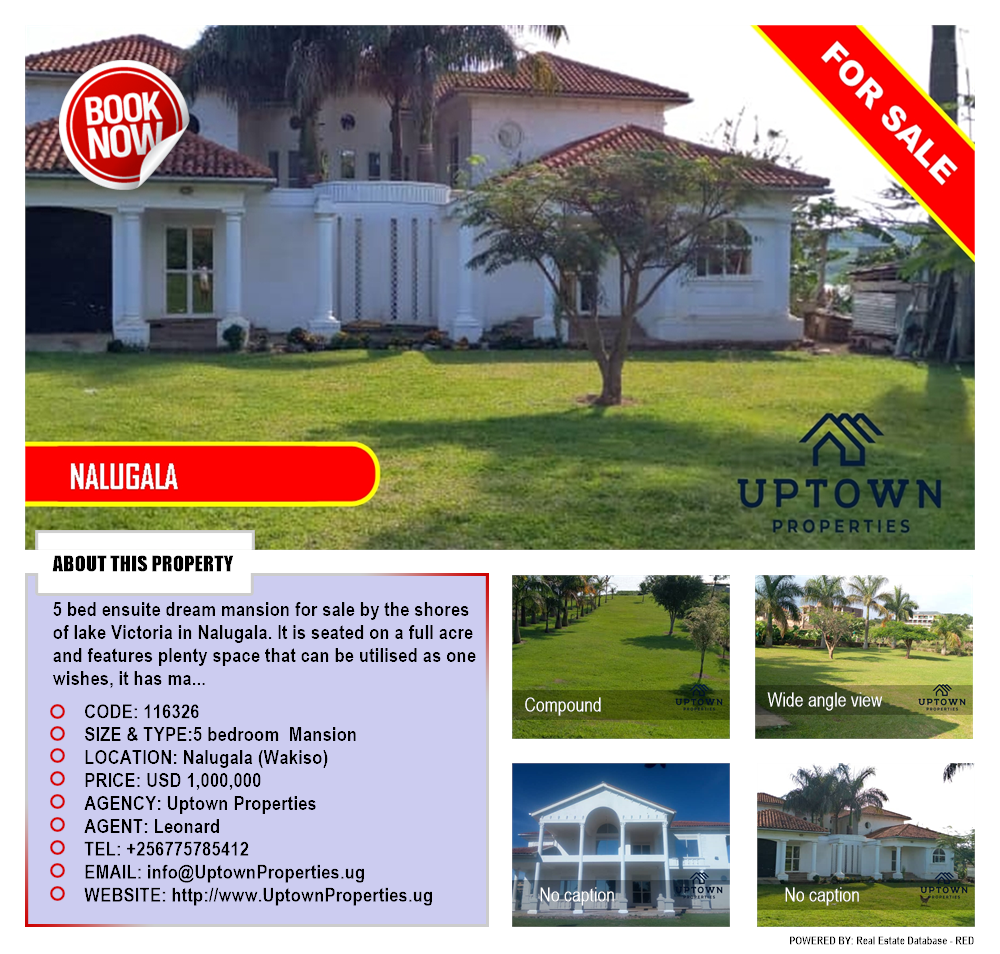 5 bedroom Mansion  for sale in Nalugala Wakiso Uganda, code: 116326