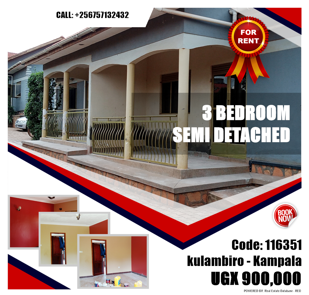 3 bedroom Semi Detached  for rent in Kulambilo Kampala Uganda, code: 116351