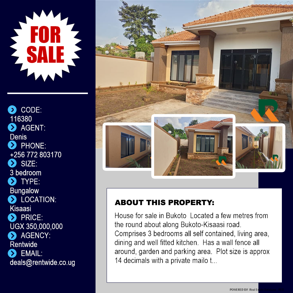 3 bedroom Bungalow  for sale in Kisaasi Kampala Uganda, code: 116380