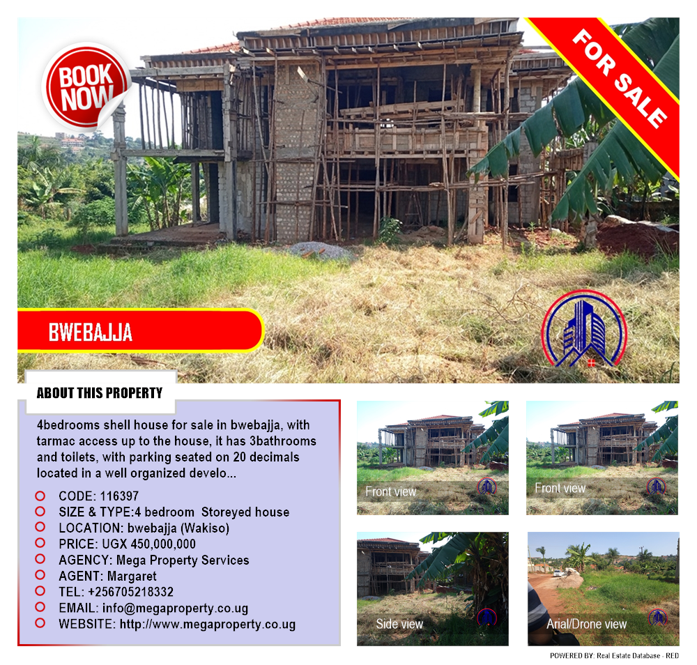 4 bedroom Storeyed house  for sale in Bwebajja Wakiso Uganda, code: 116397