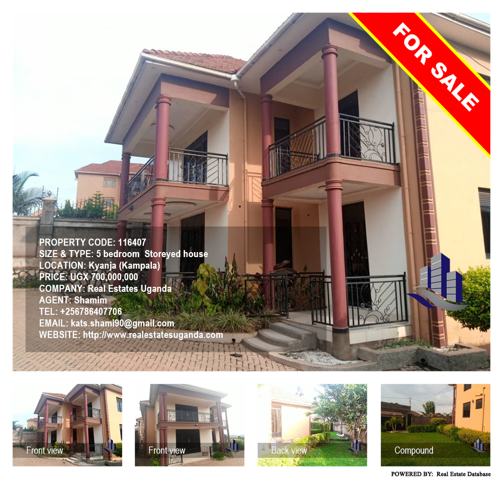 5 bedroom Storeyed house  for sale in Kyanja Kampala Uganda, code: 116407