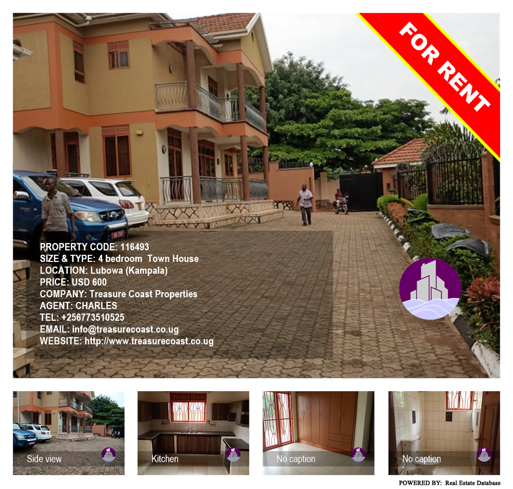 4 bedroom Town House  for rent in Lubowa Kampala Uganda, code: 116493