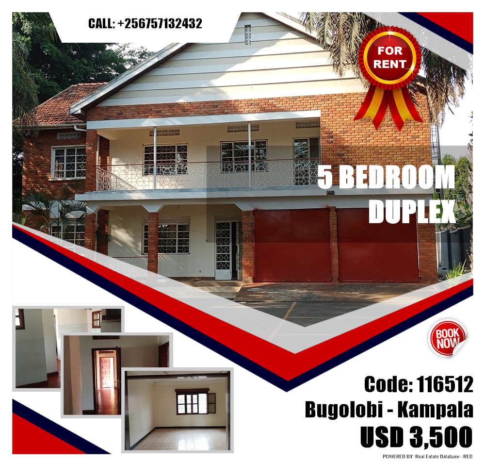 5 bedroom Duplex  for rent in Bugoloobi Kampala Uganda, code: 116512