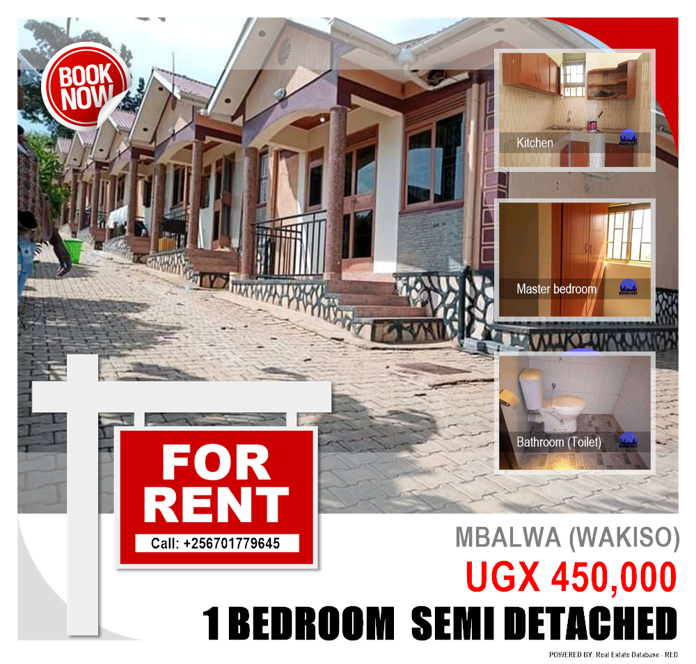 1 bedroom Semi Detached  for rent in Mbalwa Wakiso Uganda, code: 116515
