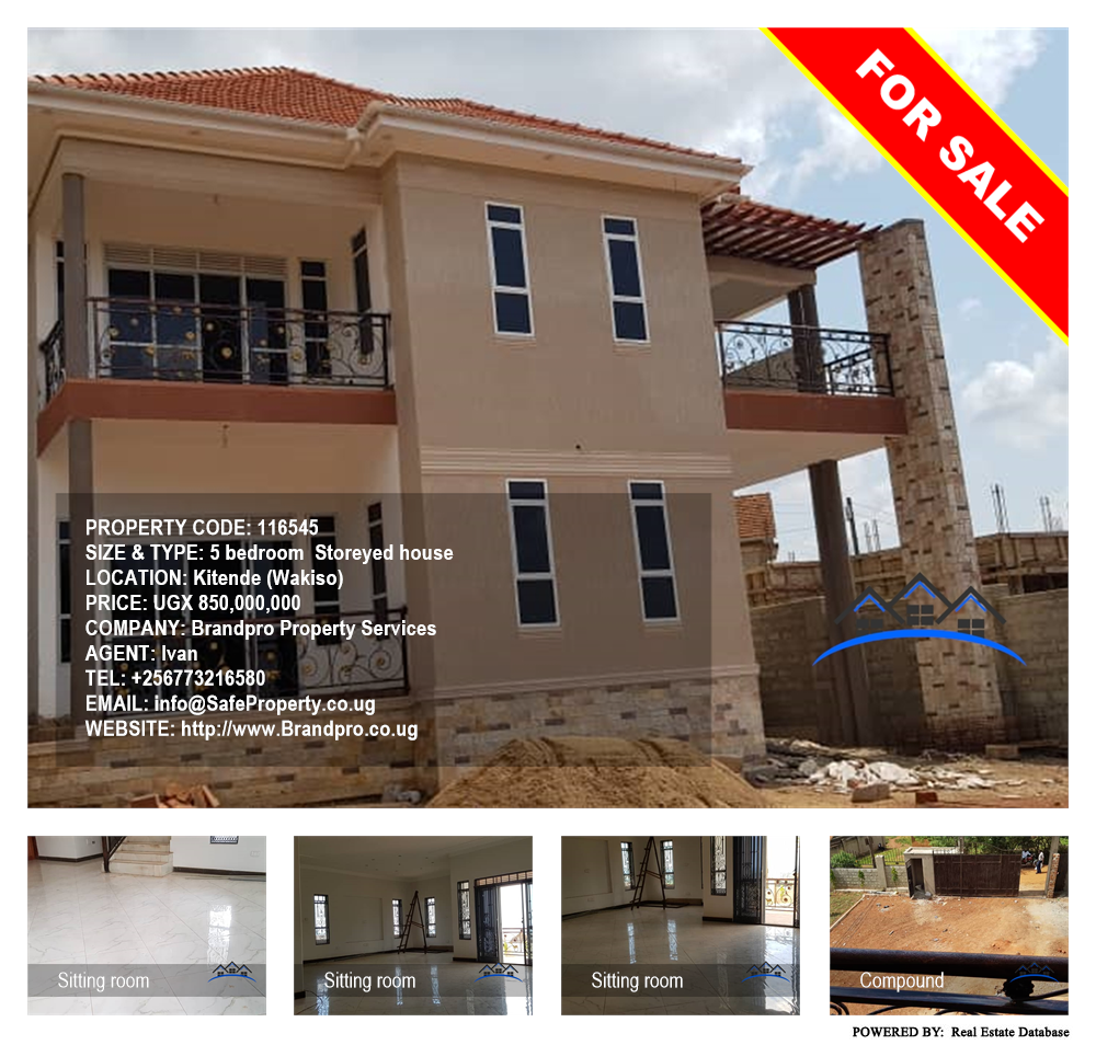 5 bedroom Storeyed house  for sale in Kitende Wakiso Uganda, code: 116545