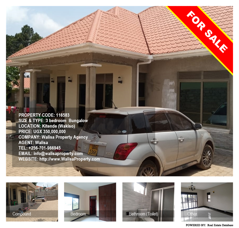 3 bedroom Bungalow  for sale in Kitende Wakiso Uganda, code: 116583