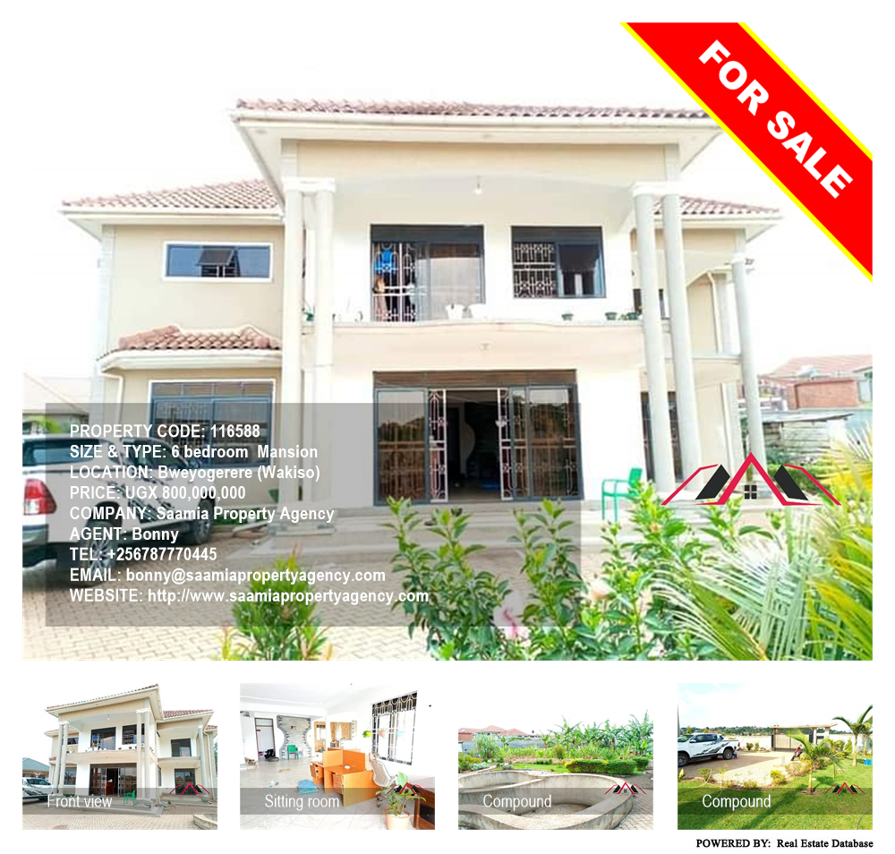 6 bedroom Mansion  for sale in Bweyogerere Wakiso Uganda, code: 116588