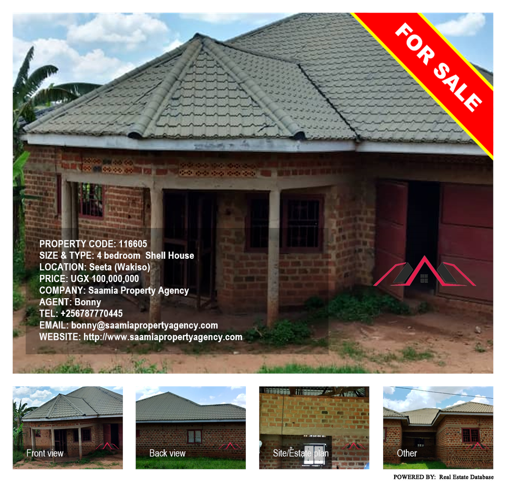 4 bedroom Shell House  for sale in Seeta Wakiso Uganda, code: 116605