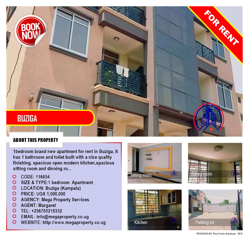 1 bedroom Apartment  for rent in Buziga Kampala Uganda, code: 116654