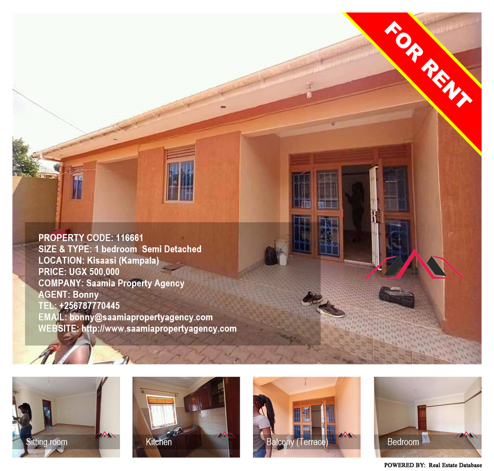 1 bedroom Semi Detached  for rent in Kisaasi Kampala Uganda, code: 116661
