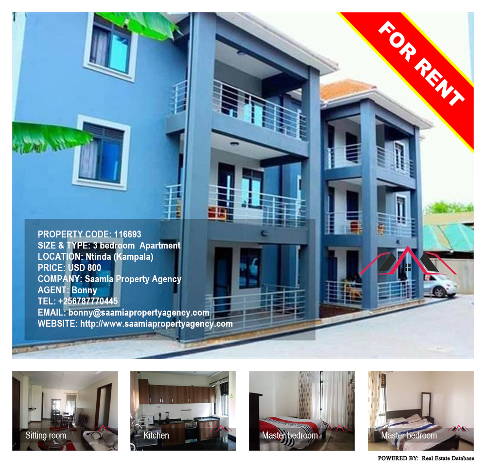 3 bedroom Apartment  for rent in Ntinda Kampala Uganda, code: 116693