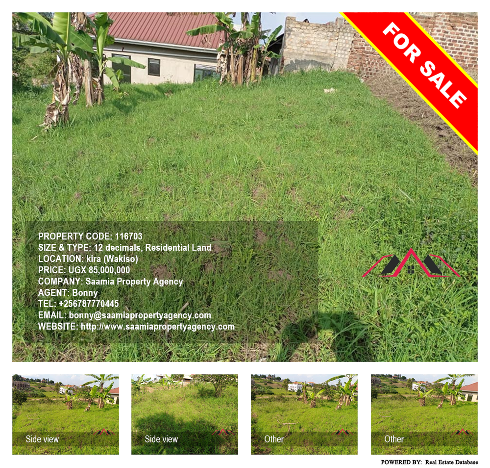 Residential Land  for sale in Kira Wakiso Uganda, code: 116703