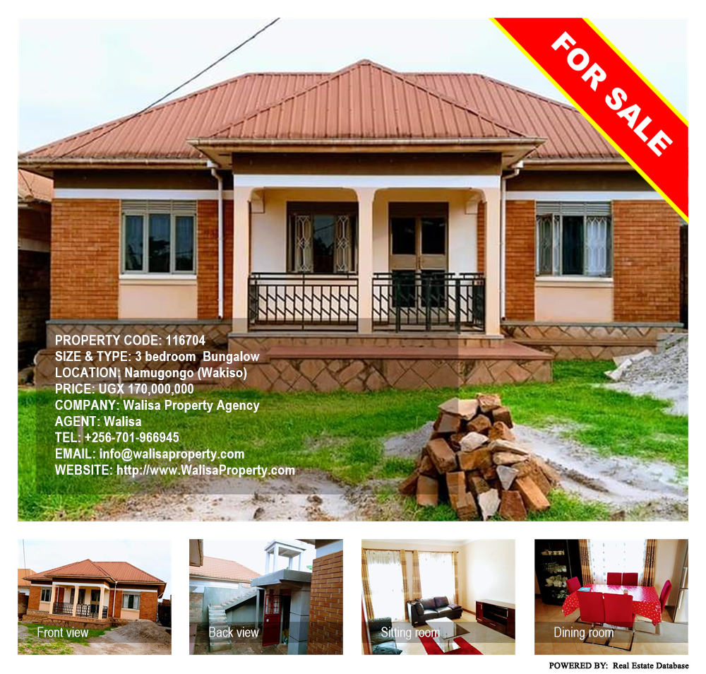 3 bedroom Bungalow  for sale in Namugongo Wakiso Uganda, code: 116704