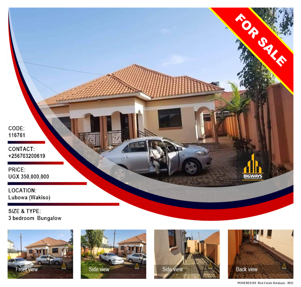 3 bedroom Bungalow  for sale in Lubowa Wakiso Uganda, code: 116761