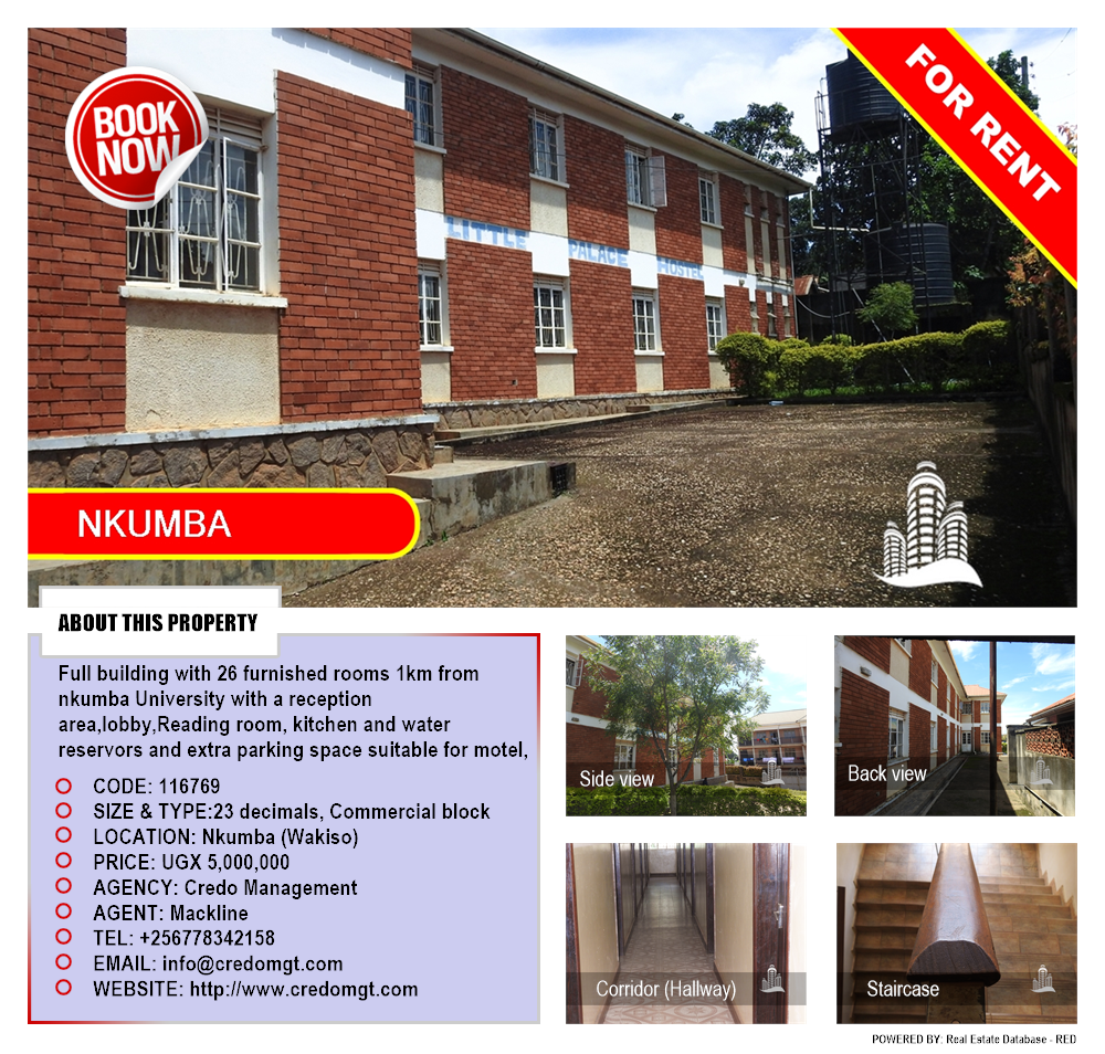 Commercial block  for rent in Nkumba Wakiso Uganda, code: 116769