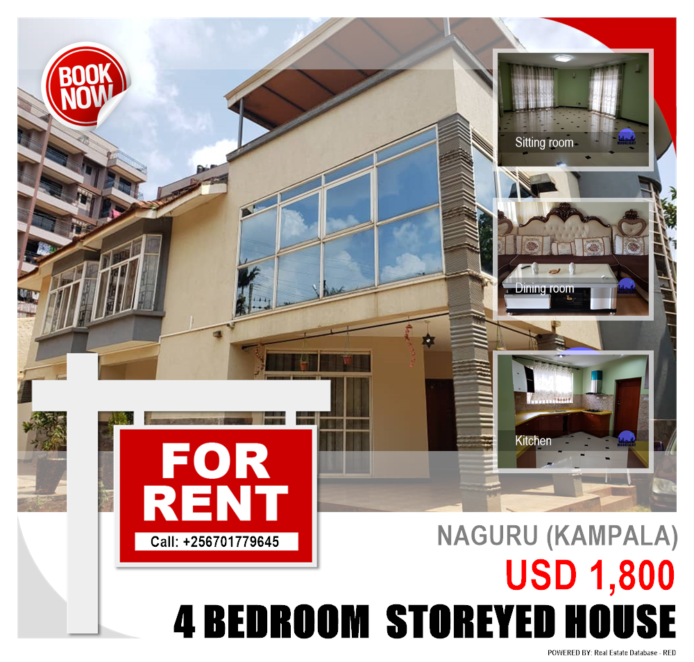 4 bedroom Storeyed house  for rent in Naguru Kampala Uganda, code: 116772