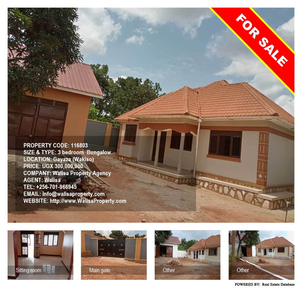 3 bedroom Bungalow  for sale in Gayaza Wakiso Uganda, code: 116803