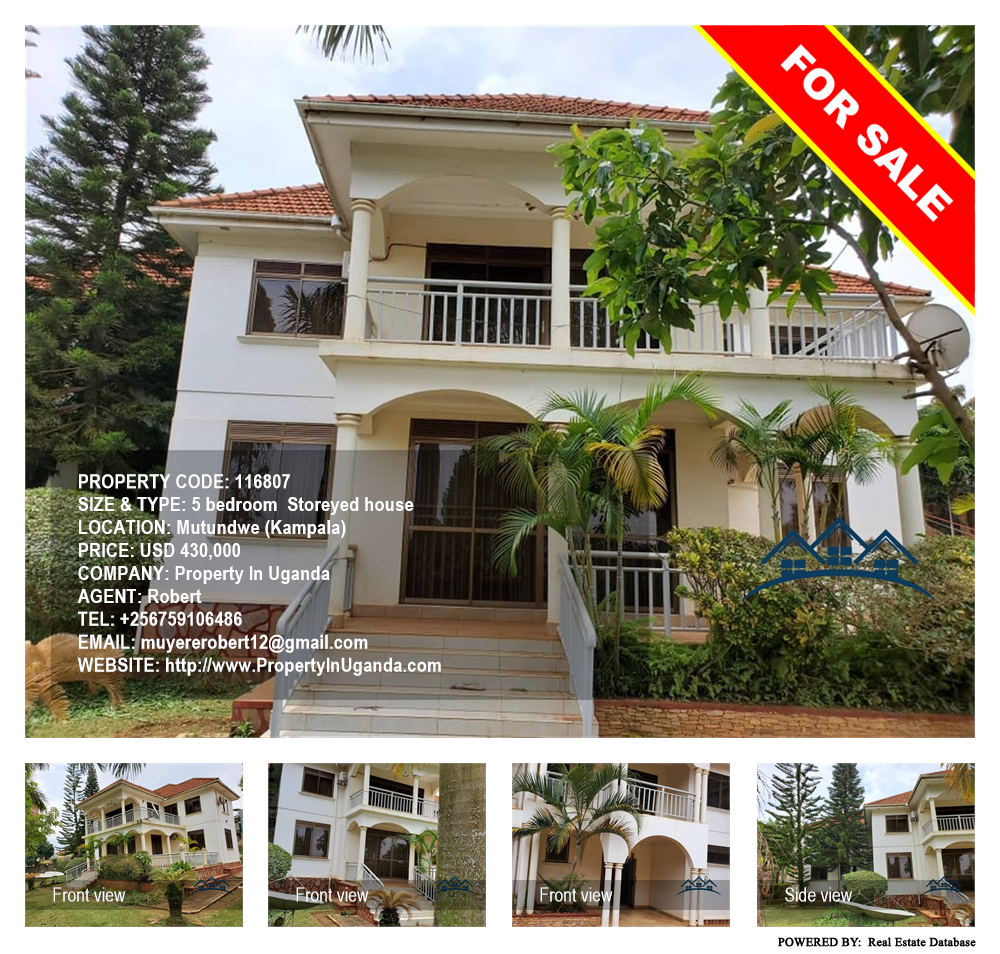 5 bedroom Storeyed house  for sale in Mutundwe Kampala Uganda, code: 116807