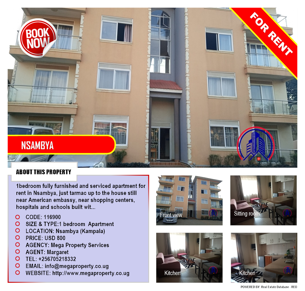 1 bedroom Apartment  for rent in Nsambya Kampala Uganda, code: 116900