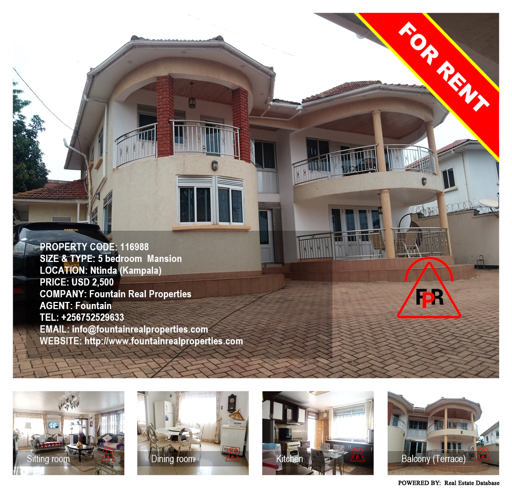 5 bedroom Mansion  for rent in Ntinda Kampala Uganda, code: 116988