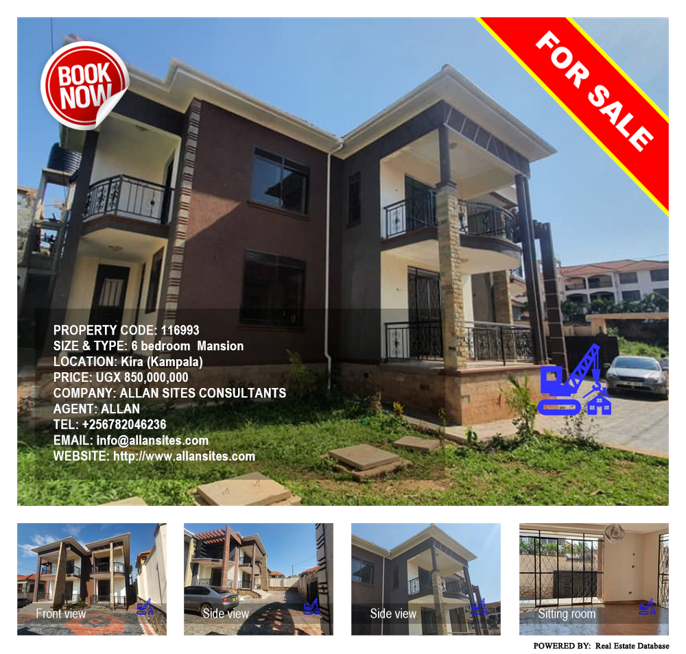 6 bedroom Mansion  for sale in Kira Kampala Uganda, code: 116993