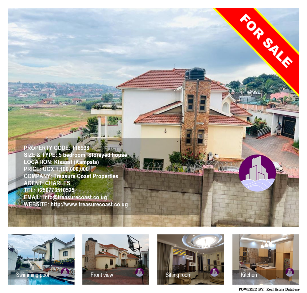 5 bedroom Storeyed house  for sale in Kisaasi Kampala Uganda, code: 116998