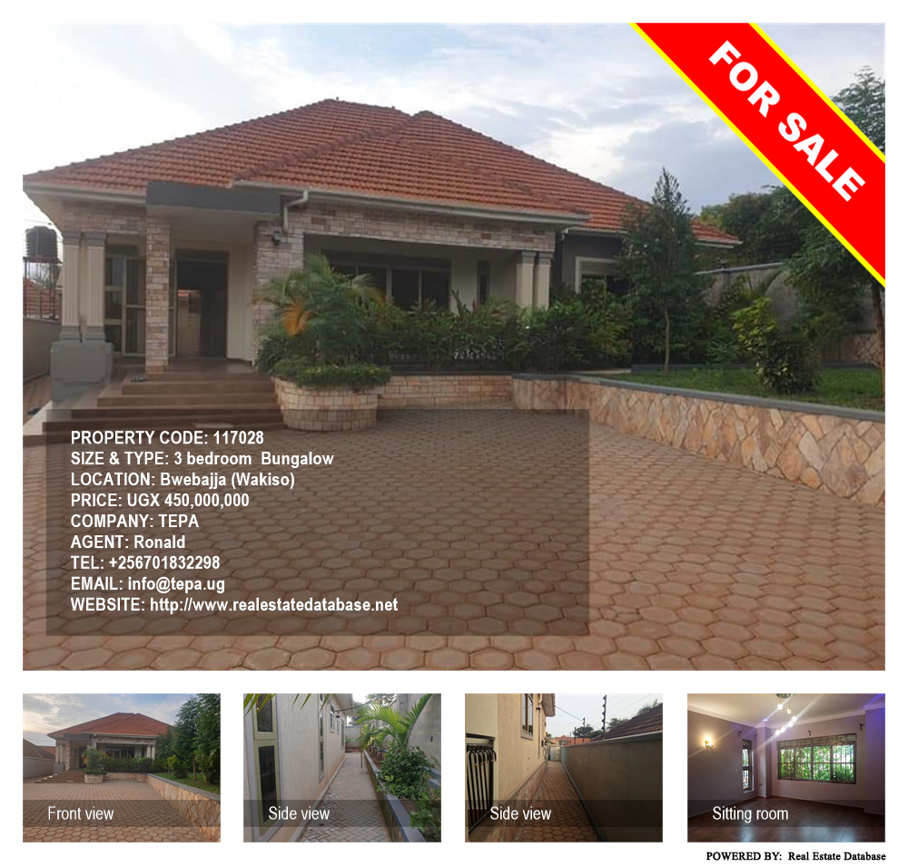 3 bedroom Bungalow  for sale in Bwebajja Wakiso Uganda, code: 117028