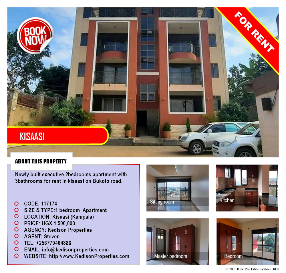 1 bedroom Apartment  for rent in Kisaasi Kampala Uganda, code: 117174