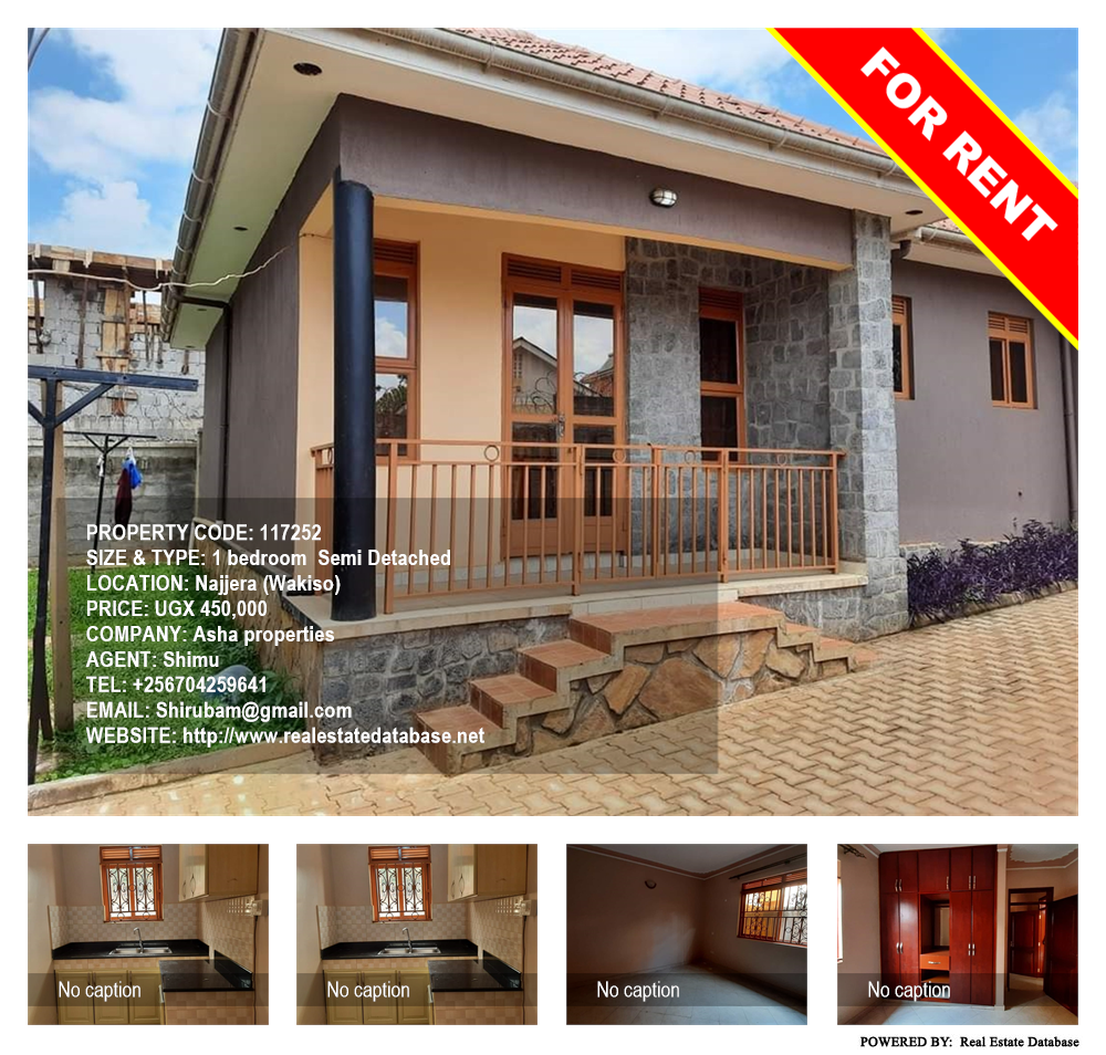 1 bedroom Semi Detached  for rent in Najjera Wakiso Uganda, code: 117252