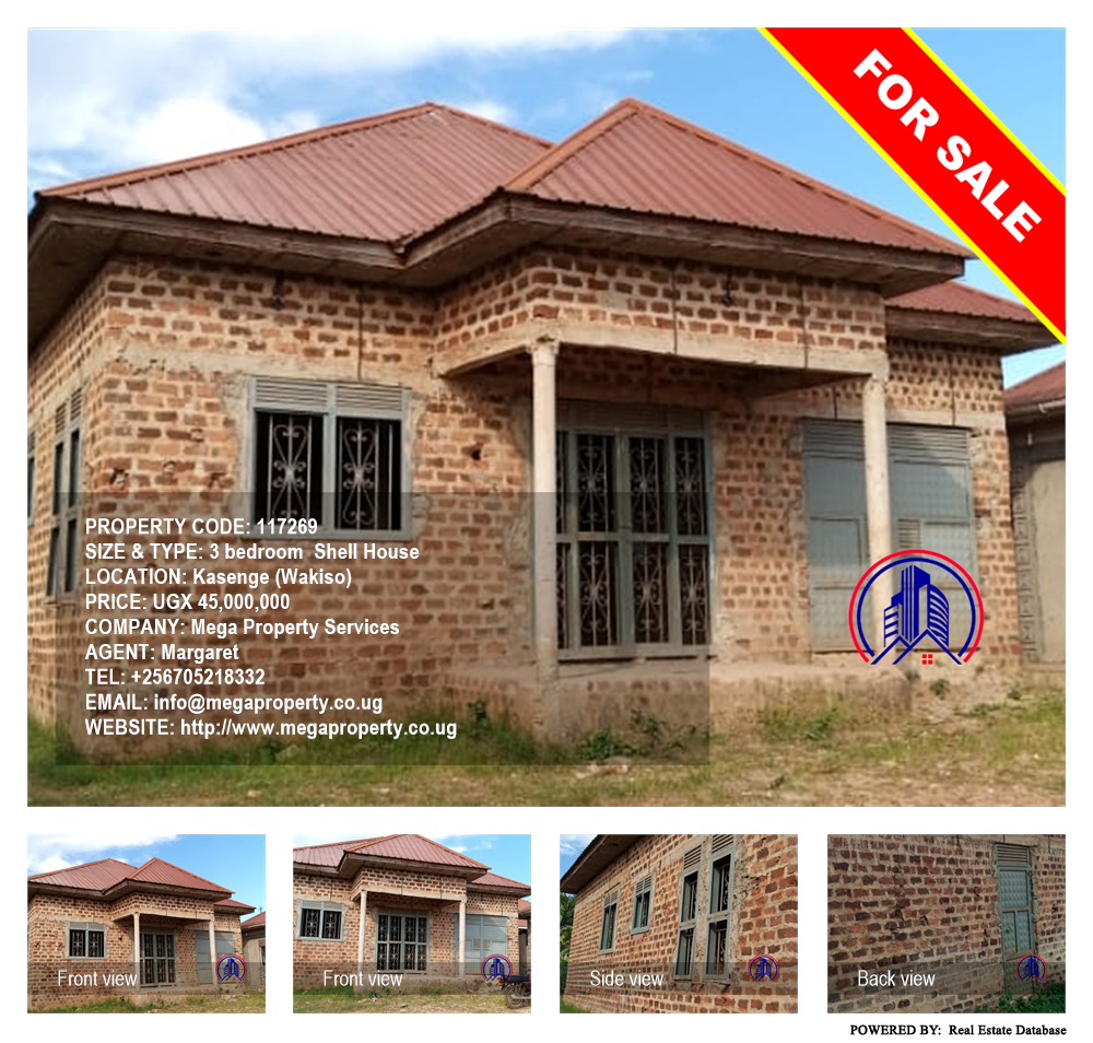 3 bedroom Shell House  for sale in Kasenge Wakiso Uganda, code: 117269
