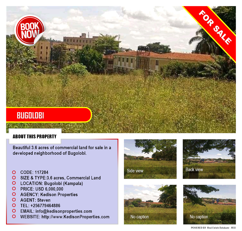 Commercial Land  for sale in Bugoloobi Kampala Uganda, code: 117284