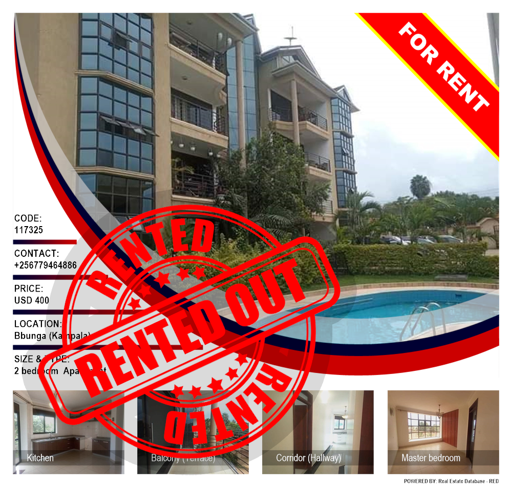2 bedroom Apartment  for rent in Bbunga Kampala Uganda, code: 117325
