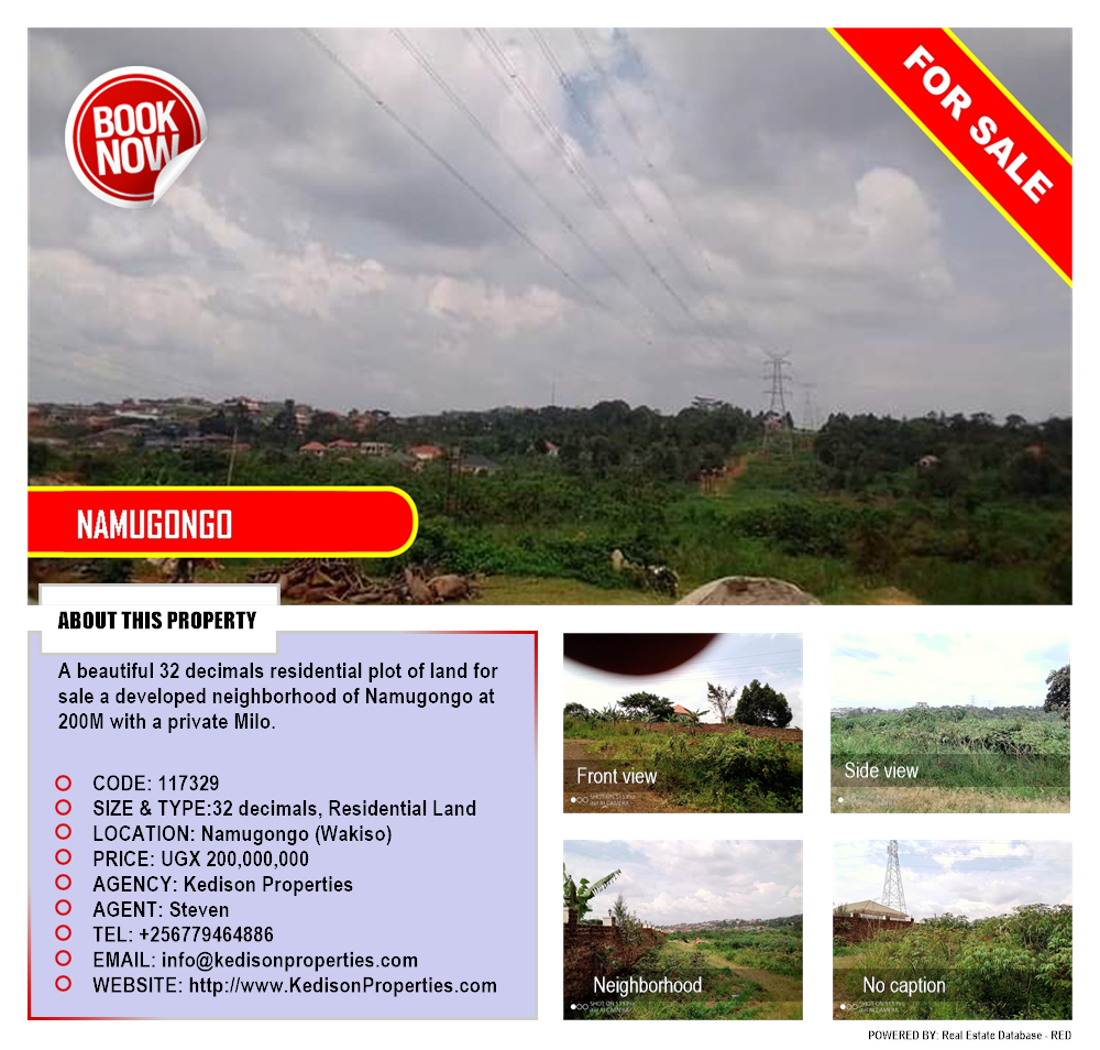 Residential Land  for sale in Namugongo Wakiso Uganda, code: 117329