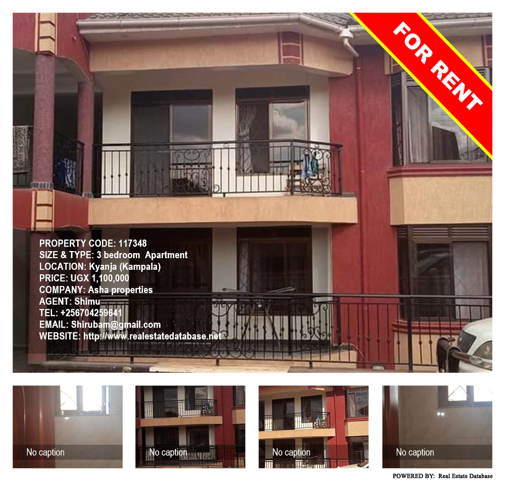 3 bedroom Apartment  for rent in Kyanja Kampala Uganda, code: 117348