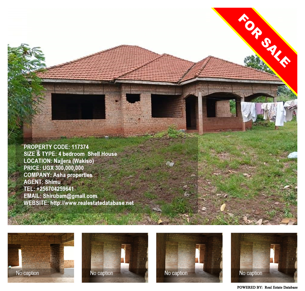 4 bedroom Shell House  for sale in Najjera Wakiso Uganda, code: 117374
